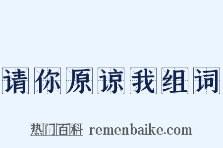 请你原谅我组词是什么意思的图片